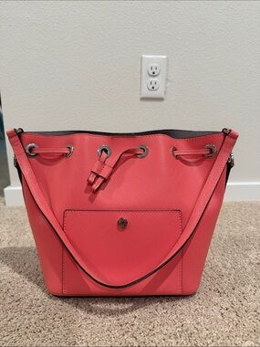 MICHAEL Michael Kors Coral Pink Drawstring Shoulder Bag